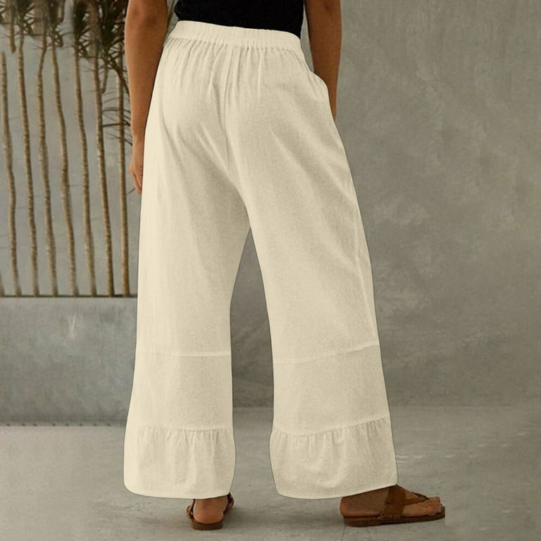 HDE Yoga Dress Pants for Women Straight Leg Pull On Pants with 8 Pockets  Khaki - S Short
