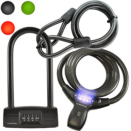 Lumintrail Bike Combination Cable Lock & ULock Combo BLACK