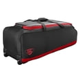 thumbnail image 2 of Louisville Slugger Omaha Rig Wheeled Bag, Black and Scarlet, 2 of 10