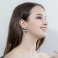thumbnail image 4 of Silver Plated Purple Love Heart CZ Pendant Necklace Earrings Women Jewelry Set, 4 of 9