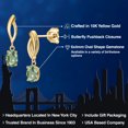 thumbnail image 2 of Gem Stone King 10K Yellow Gold Green Sapphire Stud Dangle Earrings for Women | 1.10 Cttw | Gemstone September Birthstone | Oval 6X4MM, 2 of 6