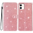 thumbnail image 6 of For iPhone 11 Wallet Case Premium Glitter PU Leather Phone Case Luxury Card Slots Kickstand Case Magnetic Closure Bling Handbag Case Hand Strap Flip Cover For iPhone 11, Rosegold, 6 of 7