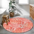 thumbnail image 3 of Round Rugs 3Ft, Orange Red Coral Coastal Round Area Rug Washable Indoor Throw Carpet, Ocean Nautical Seaside Beach Small Non Slip Circle Rug for Bedroom Living Room Home Decor Aesthetic, 3 of 8