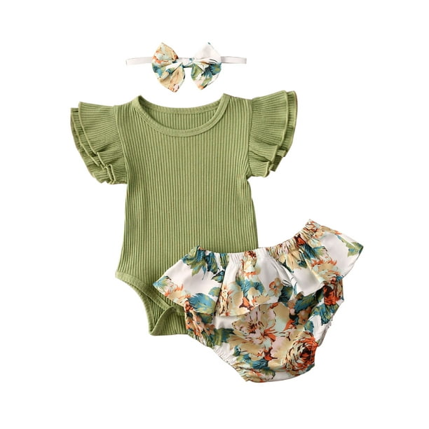Cute Newborn Baby Girl Clothes Summer Toddler KIds Short Sleeve Romper ...