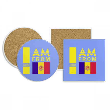 

I Am From Andorra Coaster Cup Mug Holder Absorbent Stone Cork Base Set