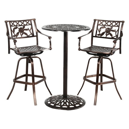 swivel oakland grace patio chairs cast dining piece bar metal living height