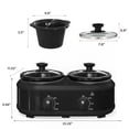 thumbnail image 3 of Doble olla lenta, 2 x 1.25 QT portátil pequeña olla de doble lata, servidores buffet y calentadores aptos para lavaplatos, tapa de cerámica extraíble, acero inoxidable rojo, 3 of 5
