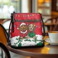 thumbnail image 3 of ZUXONGSY Christmas Dachshund Print Shoulder Handbag for Women Fashion Crossbody Bag Casual Satchel with Adjustable Wide Strap for Travel Shopping, 3 of 7
