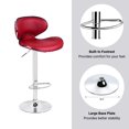 thumbnail image 3 of Bronte Living Leatherette Bar Stool 24" to 30" Adjustable Height 360 Swivel High Backrest, Base with Hard Floor Protection Plastic - Series Claudia - Set of 2, 3 of 9