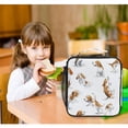 thumbnail image 6 of Insulated Square Lunch Bag with Side Mesh Pocket Fashion Lunch Box Reusable Lunch Tote 10.5" x9.5" x3.5" Dogs in Various Poses, 6 of 6