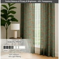 thumbnail image 6 of Vargottam Cotton Rod Pocket/Back Tab Curtains - 96" Floor-Length Drapes for Long Doors or Large Windows - Light Filtering, 3-in-1 Header - Set of 2, 52"x96" - Floral Motif Print (Green), 6 of 8