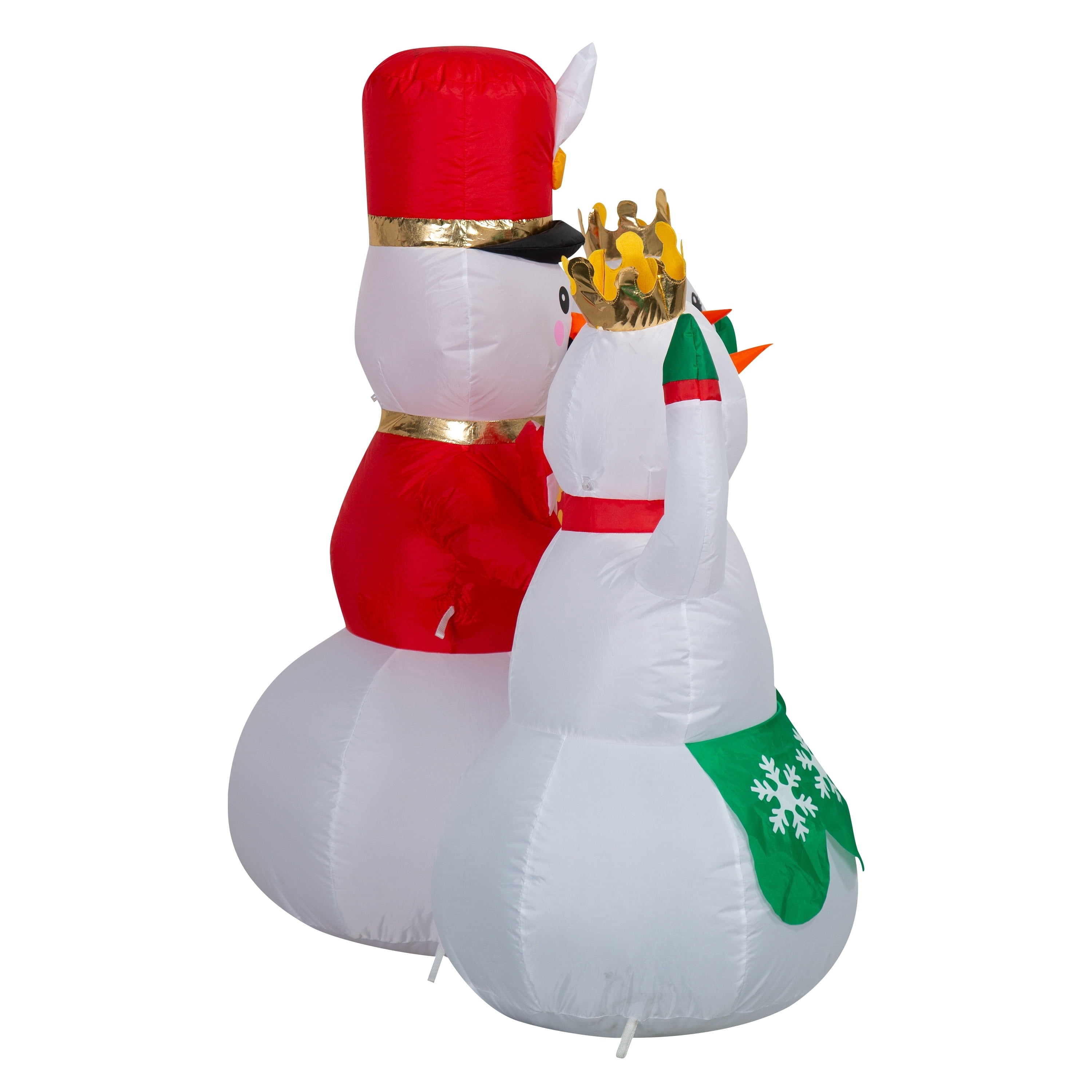 Multicolor Nutcracker Snowman with Dancing Snow Girls Christmas Airblown Yard Inflatable, 4.5', by Holiday Time