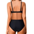 thumbnail image 6 of Women's Tummy Control High Waisted Bikini Set, Ruched Two Piece Swimsuit, Plus Size Swimwear, 6 of 6