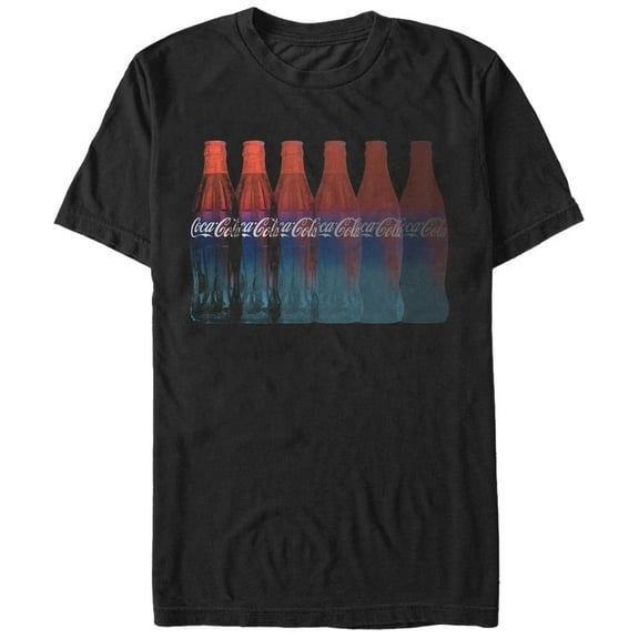 Men's Coca Cola Classic Bottle Lineup  Graphic Tee Black Large