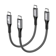 pannbo 2-Pack 240W USB C to C Cable 1FT Short Fast Charging Cord Compatible with iPhone 16 15 Series, MacBook iPad, Samsung Galaxy Pixel Laptop PD Charging Wire