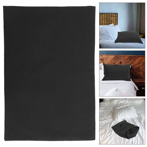 OULII 2Pcs Comfortable Black Pillow Covers Polyester Material Protective Pillowcase