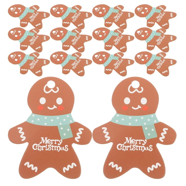 50PCS Etiqueta colgante de Navidad Etiquetas de hombre de jengibre para regalo Paquete de envoltura y etiqueta de regalo de Navidad DIY