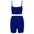 thumbnail image 4 of Dihao Two Piece Yoga Sets for Women Clearance Plus Size Ladies Solid Color Sleeveless Crop Camisole Cycling Shorts Suit Work Out Sets on Promotion, 4 of 6