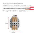 thumbnail image 2 of Juego de conectores de cables compactos para un cableado sencillo, conectores eléctricos con tuerca de palanca de 3 polos, paquete de 9, 2 of 4