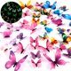 thumbnail image 1 of 48 Piezas de Pegatinas de Pared Decorativas Luminiscentes 3D Resplandor Nocturno Mariposa Oscura Pegatinas de Mariposas de Techo Desmontables Jardín de Infantes Sala de Estar Dormitorio Decoración del Hogar Manualidades Rojo Verde, 1 of 5