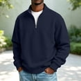 thumbnail image 2 of Annhoo Men Quarter Zip Sweatshirt Stand Collar Long Sleeve Comfy Loose Pullover Casual Vacation Going Out Tops, 2 of 9