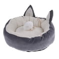 thumbnail image 4 of mascota perro cachorro cama redonda suave felpa cálida casa nido estera almohada gris Adepaton LN-0402, 4 of 5