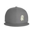 thumbnail image 2 of DouZhe Flat Brim Cap Snapback Hat, Halloween Ghost Prints Adjustable Gray Adult Baseball Cap, 2 of 7