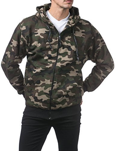 【PRO CLUB】 camouflage half zip jacket Pro Club Men's Comfort Tri-Color Cotton/Nylon Half Zip Track