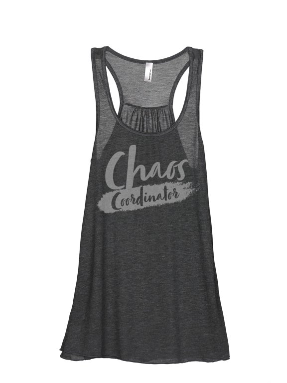 Chaos Coordinator Women's Fashion Sleeveless Flowy Racerback Tank Top Charcoal Medium