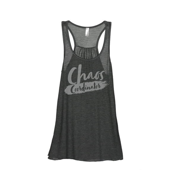 Thread Tank Chaos Coordinator Women's Fashion Sleeveless Flowy Racerback Tank Top Charcoal Small