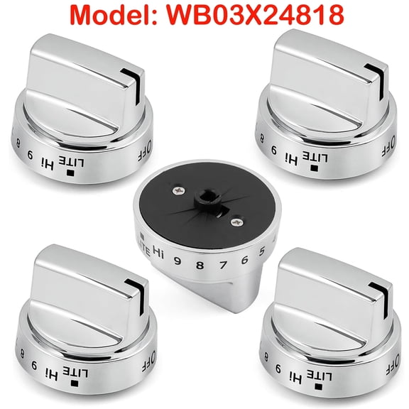 Gas Stove Knobs WB03X24818 Replacement for GE, Reinforced D-Shape Hole – Burner Range Replacement Knobs Compatible with GE Gas Stoves