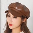 thumbnail image 4 of Gorra de pintor de cabina de cuero PU Gatsby Ivy Beret Adepaton CPB-YY135-5, 4 of 5