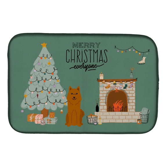 Karelian Bear Dog Christmas Everyone Dish Drying Mat