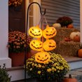 thumbnail image 2 of Battery Operated Mini Handheld LED Pumpkin Lantern, Small Jack-O'-Lantern Night Light, Compact Table Decor for Mantel Shelf, Holiday Party Tiered Tray and Indoor Halloween Decoration, 2 of 7