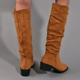 thumbnail image 4 of Women's Tall Slouch Boots 2023 New Mid Calf Spice Casual Lightweight Warm Boots, 4 of 8