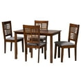 thumbnail image 2 of Baxton Studio Deanna Modern Grey Fabric and Walnut Brown Finished Wood 5-Piece Dining Set, 2 of 10