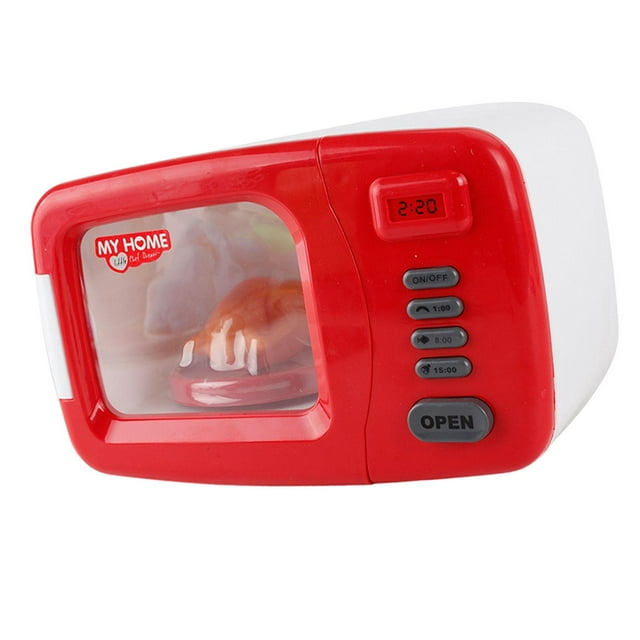 Mini horno microondas, juego de juguetes para niños, electrodoméstico, juguete para casa de muñecas, juguete de simulación para niños, juego de