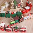 thumbnail image 2 of Tren de madera con adornos navideños para niños, Decoración de mesa de fiesta, regalo de Navidad, Año Nuevo, 2025, 2 of 5