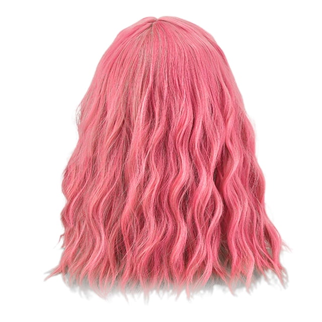 UPGRATOR Peluca De Fiesta Rosa Con Ondas Para Disfraces Y Cosplay Para Mujer Y