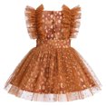 thumbnail image 4 of IBTOM CASTLE Toddler Baby Girls 1st Birthday Outfit Princes Dress with Diaper Cover Lace Ruffles Romper Tutu for Cake Smash Photo Shoot 18-24 Months Brown Deer, 4 of 8