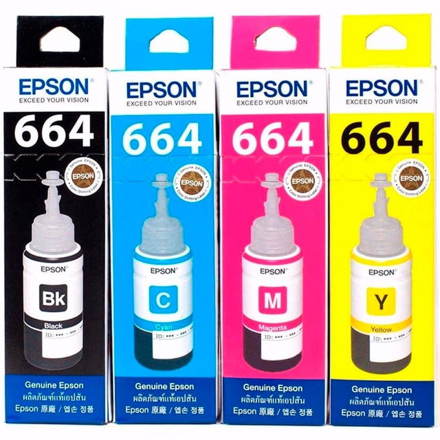Kit 4 Botellas Tinta EPSON T664 Color L310 L380 L375 L395 L575 L1300 Epson T664