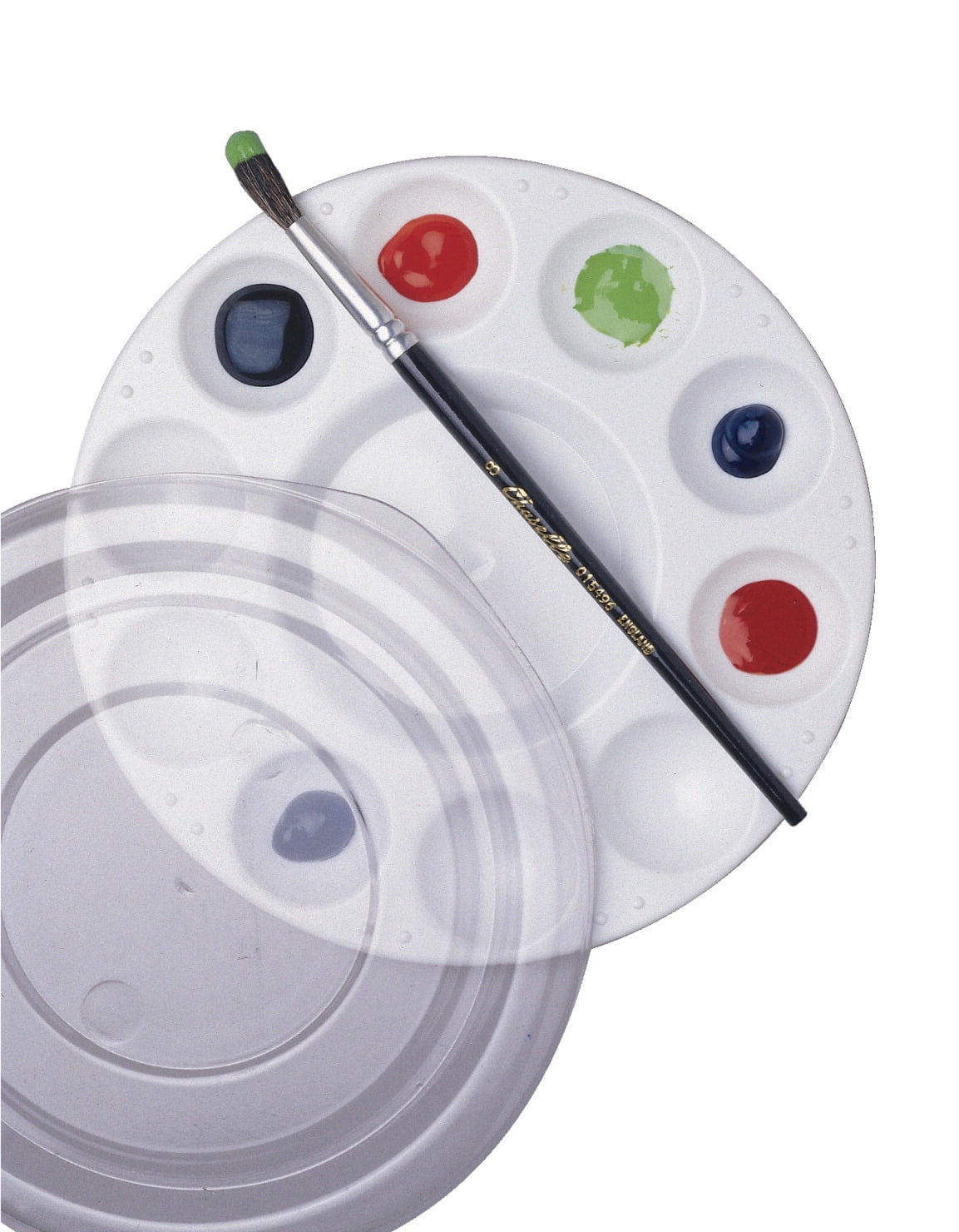 School Smart Paint Palette with Cover, 71/2 in, Plastic, White, Pack