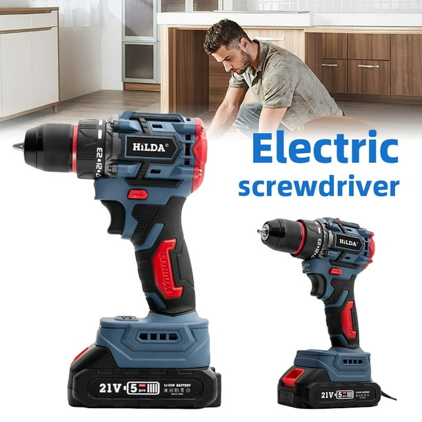Taladro Manual Con Litio Sin Escobillas 21 V Destornillador Eléctrico Doméstico Recargable Multifuncional Alta Potencia (regulaciones EE. UU.) (batería Instalada La Entrega)