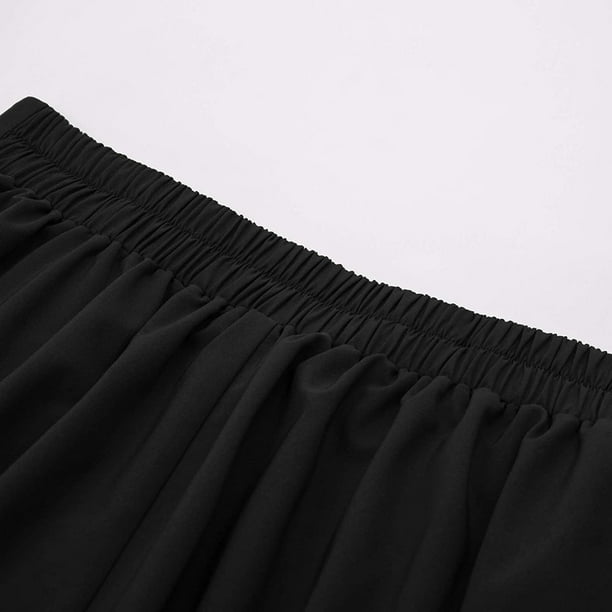 PEZHADA Summer Vintage Pleated Skirt for Teen Girls Womens High