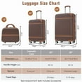 thumbnail image 2 of Hardshell Luggage Sets 3 Pieces 20"+28" Luggages and Cosmetic Case Spinner Suitcase with TSA Lock Lightweight,Brown, 2 of 10