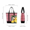 thumbnail image 2 of HAWEE Canvas Tote Bags for Women with Zipper and Compartments Large Capacity Multi Pocket for Travel Storage Purse, Star, 2 of 7