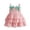 01 Pink, variant on Girls Summer Cute Bow Layered Plaid Dress, Elegant Sleeveless Princess Birthday Party Dresses for 0-3 Years
