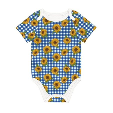 

Matuu Sunflowers for Baby Short-Sleeve Bodysuit Soft Cotton Comfortable and Breathable Perfect for Newborns and Infants