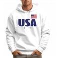 thumbnail image 2 of Men's 100% Cotton USA National Flag Hoodie 330g Thick Pocket Hood, 2 of 16