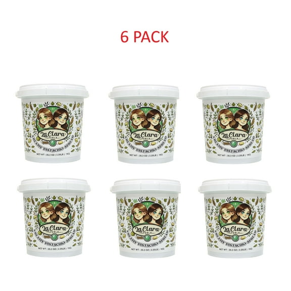 6 Pack x 1KG - Creamy Pistachio Spread, Spreadable Pistachio Cream, 35.3 oz Each